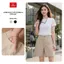 Quần đùi sooc nữ CARDINA chất liệu thô mềm dáng A phối cạp 6QSA18