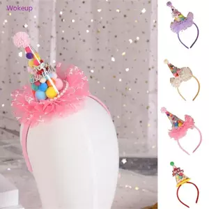 Woke Sinh Nhật Nón Đầu Cho Người Lớn Trẻ Em Bé Trai Bé Gái 3D Nón Băng Đô Quấn Tóc Sinh Nhật Nón Cầu Vồng Kẹo Mũ Đảng Supplier