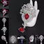 PNPIA- Bạc Hoa Lớn Cô Dâu Thổ Cẩm Kim Cương Giả Pha Lê Diamante Cưới Thổ Cẩm Pin