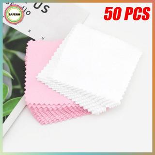 SAFENH 50 Chiếc Bạc Đánh Bóng Vải Lau Trang Sức Vải Làm Sạch Chống Mài Mòn Dụng Cụ VN