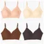 Áo ngực lụa băng PYKOU, Thiết kế cạnh sóng Nylon Áo ngực yếm không dây, Hỗ trợ ngực bên hông gợi cảm Vô hình mịn màng Không có vòng thép Mặt sau liền mạch Đồng thau hàng ngày