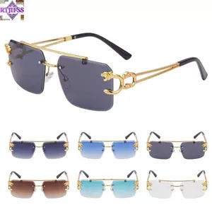 RTJIFSS Kính râm không vành Thời trang Retro UV400 Kính râm Steampunk không khung