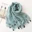 Nhỏ Tươi Lá Xanh In Hình Vải Lanh Cotton Tua Rua Khăn Nữ Trang Trí Đa Năng Chống Nắng Khăn Choàng Lớn 6.21