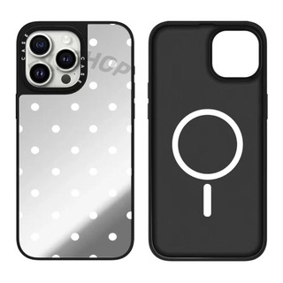 Ốp điện thoại cứng gương chấm bi từ tính cho iPhone 17 Pro Max 17 Air 16 Plus 15 14 13 12 11 Vỏ chống sốc