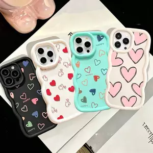 Ốp In Hình Trái Tim Nhỏ Nhiều Màu Sắc Cho Samsung Galaxy S25 S26 Ultra S25 S24 FE S24 S23 S22 Plus Vỏ Silicon 3D Sóng