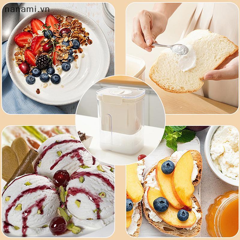 [nanami] Bộ lọc sữa chua Máy làm sữa chua Hy Lạp tự chế có nắp Dụng cụ tách Whey Dụng cụ lọc bằng thép không gỉ Dụng cụ tách whey lưới mịn [VN]