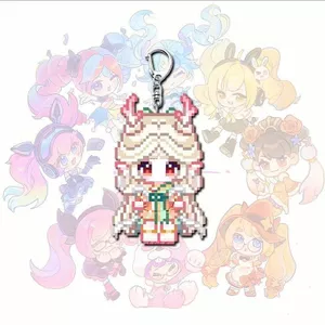 Vua Móc Khóa Angela Yao Xiaoqiao Khóa Đậu Pixel Phong Cách Acrylic Học Sinh Schoolbag Mặt Dây Chuyền Trang Trí 6.22