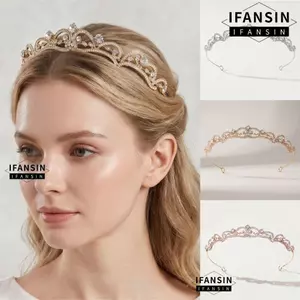 IFASIN Vương Miện Cô Dâu, Mũ Thanh Lịch Công Chúa Tóc Vòng, Thời Trang Trang Trang Trí Băng Đô Phụ Kiện Tóc