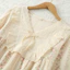 Phụ Nữ Cotton Dài Tay Váy Ngủ Bộ Đồ Ngủ Nữ Thường Ngày In Hoa Homewear Màu Be Đồ Ngủ