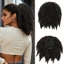 WEETW Afro Kinky Curl Pony Tails, 14 Inch Lông Tơ Ngắn Đuôi Ngựa Nối Dài, Thời Trang Tổng Hợp Tóc Tự Nhiên Dây Rút Đuôi Ngựa Có Kẹp
