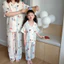 Bộ Đồ Ngủ Trẻ Em Mùa Hè Gạc Mỏng Tay Ngắn Cha Mẹ-Con Homewear