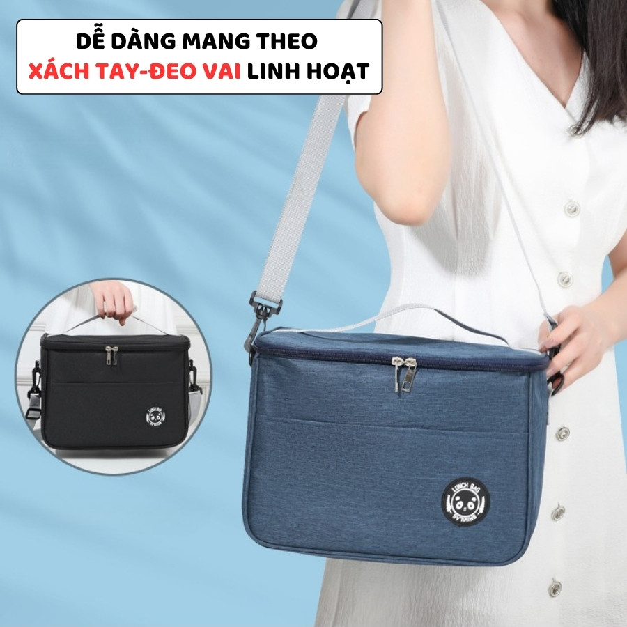 Túi Vải Giữ Nhiệt Đựng Cơm Văn Phòng ENODA HOME, Túi Đựng Hộp Cơm Trưa Kèm Quai Đeo Chéo TUICOM009