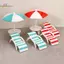 HL Mini Sun Umbrella Đôi Đi Biển Bộ Ghế Thu Nhỏ Thủ Công Thủ Công Đồ Chơi Trang Trí Nhà Micro Phong Cảnh Đồ Trang Trí LMWU