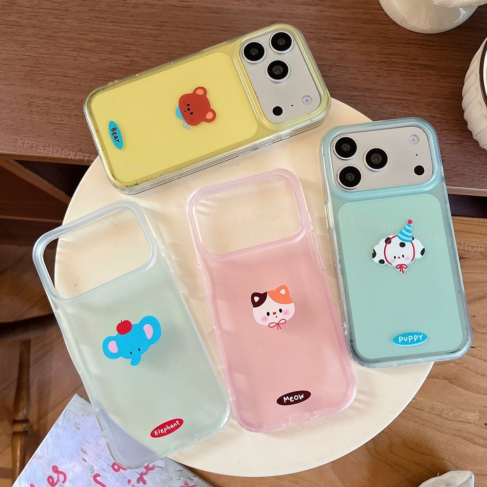 Ốp điện thoại mờ hình động vật hoạt hình Jelly cho iPhone 17 Pro Max 16 15 Pro Max Vỏ bảo vệ chống sốc