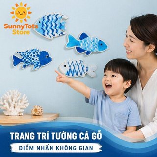 Gỗ Cá Treo Tường Đại Dương Duyên Hải Mộc Mạc Phòng Tắm Phòng Khách Phòng Ngủ Trang Trí Nhà Nghệ Thuật
