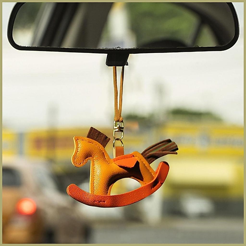 Gương Chiếu Hậu Mặt Dây Chuyền Hình Ngựa Dễ Thương Xe Ô Tô Móc Khóa Trang Trí Phụ Kiện Cho Xe Ô Tô Nam Nữ Lái Xe abrtedvn