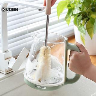 KUZHEN Bàn chải làm sạch chai tay cầm dài bằng gỗ Bàn chải làm sạch cốc Bàn chải làm sạch HOT
