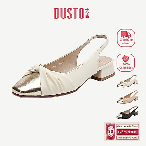 DUSTO Giày cao gót quai hậu mũi nhọn gót vuông Gót Dày Thời Trang slingback DW25X0038A