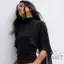 MAPLEPOET-Nữ 2 Trong 1 Voan Cape Mock Cổ Trên Lưng Cắt Lớp Sheer Cape Tay Áo Crop Slim Cho Hàng Ngày