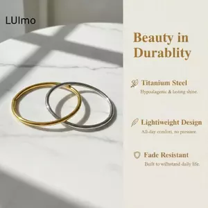 LUImo Thép không gỉ nhẹ Vòng đeo tay dành cho nữ Vòng đeo tay vàng bạc được đánh bóng Hoàn hảo cho kỳ nghỉ du lịch SBS