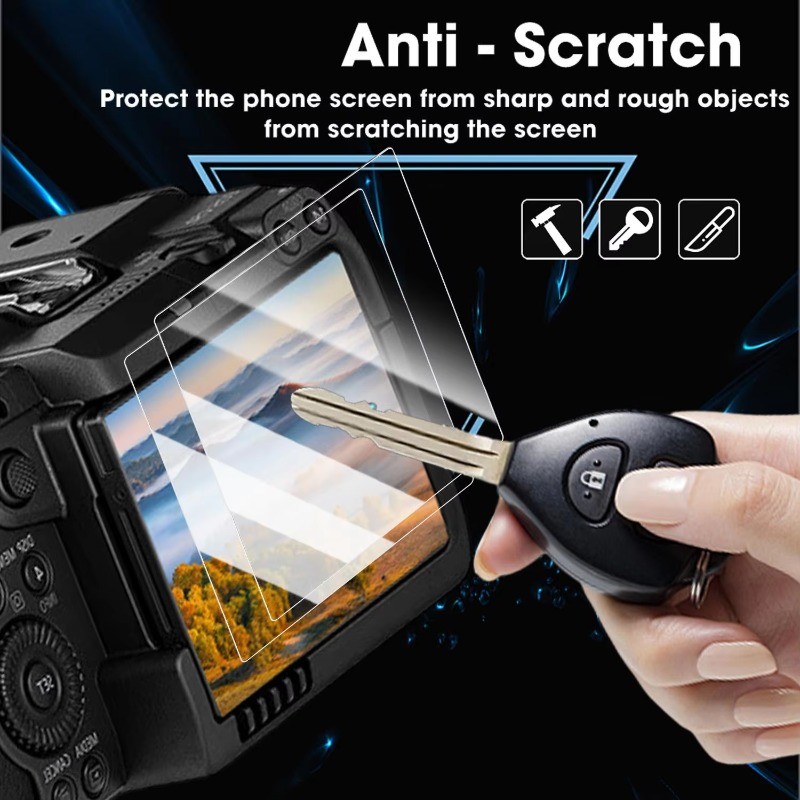 3 Miếng Dán Bảo Vệ Màn Hình LCD Camera HD Kính Cho Canon EOS RP R8 R7 R6 R50 R5 R3 R100 R10 R M6 M50 M5 M3 M200 M2 M100 M10 M EOS-1D X Mark III II V IXY650 Camera 9H Cường Lực Phim Kính