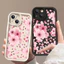 Retro PInk Hoa Anh Đào Ốp Lưng Điện Thoại IPhone 6 6S 7 8 Plus 9X XS XE 11 12 13 14 15 PRO MAX 12 13 Mini Cover Silicon Mềm Chống Sốc