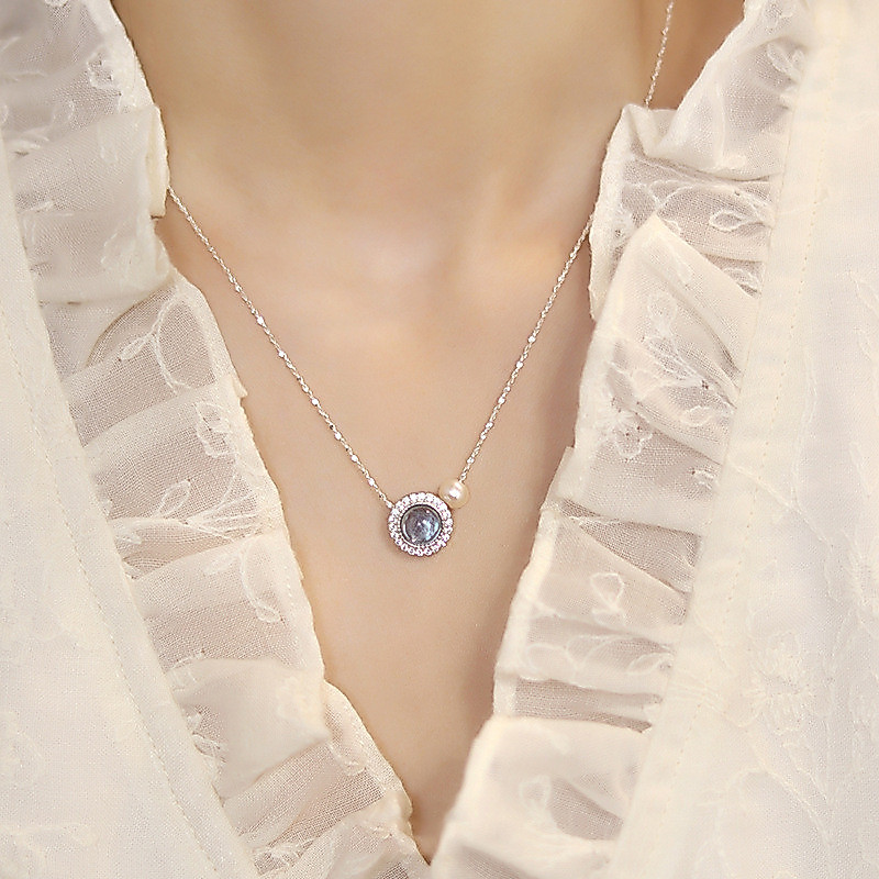 Vòng cổ ngọc trai aquamarine thời trang và đa năng
