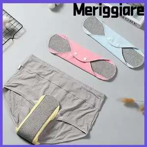 Tã người lớn MERIGGIARE, Quần lót có thể giặt được có thể tái sử dụng Vải kinh nguyệt Vệ sinh, Cotton mềm chống trượt Người cao tuổi Ngăn ngừa rò rỉ nước tiểu Kinh nguyệt thấm hút hàng tháng