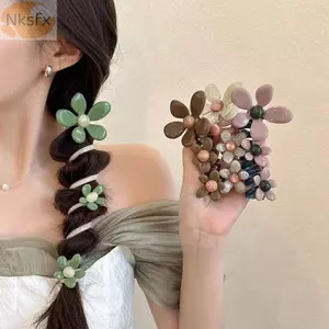 NKSFX 2 Dây Buộc Tóc Co Giãn, Dây Điện Thoại Phụ Kiện Tóc Dây Cao Su Xoắn Ốc, Đuôi Ngựa Xoắn Ốc Cuộn Dây Điện Thoại Dây Buộc Tóc Nữ