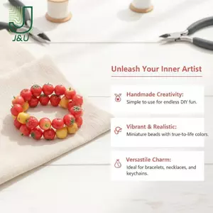 5 Hạt rời hình trái cây sống động 3D Thân thiện với môi trường cho vòng tay DIY Móc khóa Nelace Đồ dùng làm đồ trang sức thủ công