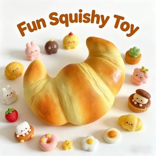 Squishy Croissant Bóp Chậm Tăng Căng Thẳng Đồ Chơi Siêu Mềm Bóp Bánh Mì Thực Tế Mô Phỏng Bánh Mì Đồ Chơi Chống Lo Âu