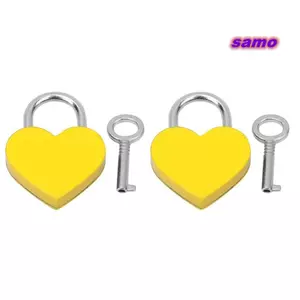 SAMO 2 chiếc Ổ khóa kim loại, có chìa khóa Kích thước 30x39mm Ổ khóa hình trái tim, 2 bộ Ổ khóa tình yêu tinh tế cho những dịp lãng mạn