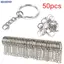 Bluelover 50 Chiếc DIY Đánh Bóng Bạc Chìa Khóa Móc Chìa Khóa Chia Vòng Trang Sức Ngắn Phát Hiện Mới