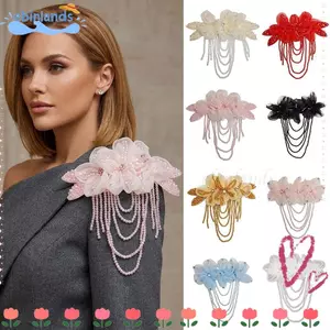EBINLANDS 1 Đề Can May DIY, Miếng Dán Hoa Voan Pha Lê Tua Rua, Thời Trang Có Thể Tháo Rời Đính Hạt Trang Trí Sân Khấu Quần Áo Dây Đeo Vai