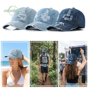 CATMALLER88 Mũ bóng chày denim đã giặt, Mũ Snapback denim đã giặt cổ điển, Mũ che nắng thoáng khí có thể điều chỉnh thời trang mùa xuân hè