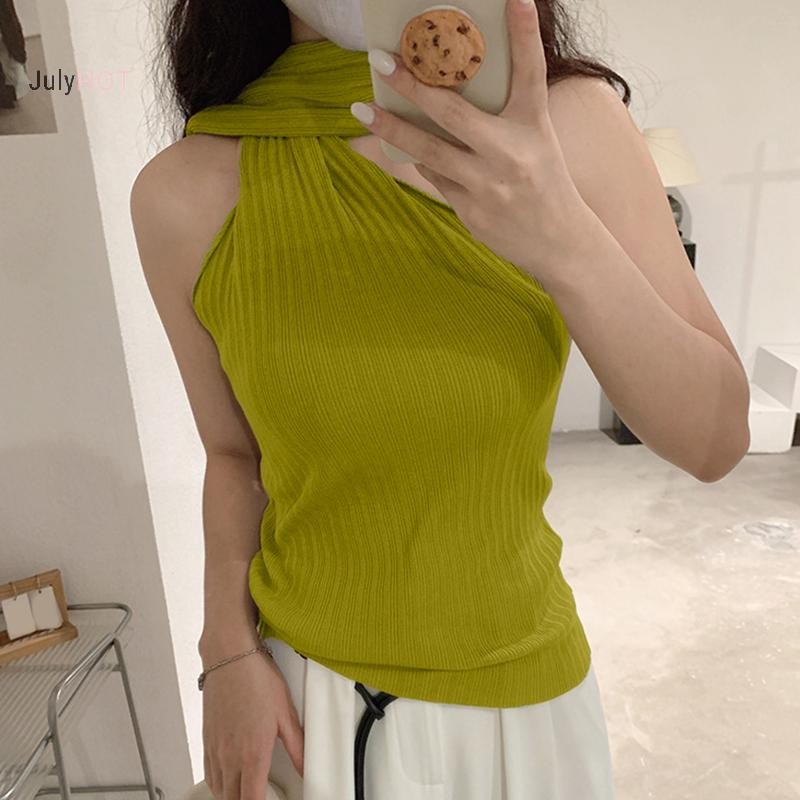 Áo vest nữ sườn vai không tay dệt kim thanh lịch - Phù hợp nhiều dịp