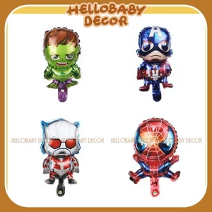 Bóng siêu nhân Captain - người nhện - đội trưởng Mỹ - Hulk - Falcon trang trí sinh nhật cho bé