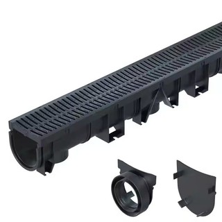 Máng rãnh cống thoát nước nhựa ID100x100mm nắp HDPE Inox Thép mạ kẽm giảm lắng thoát nhanh dễ bảo trì