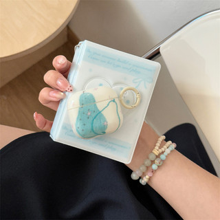 Quả lê vẽ tay màu xanh cho Airpod 1 / 2 3 Pro Pro2 pro3 Airpod4 ❈ ❈ ❈ ❈ ❈ ❈ ❈ ❈ ❈ ❈ AirPods Pro i3 i4 pro3 ❈ ❈ ❈