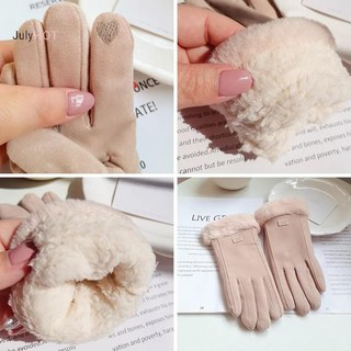 Găng tay nữ mùa đông sang trọng, ấm áp có lớp lót giả, thích hợp lái xe và thể thao