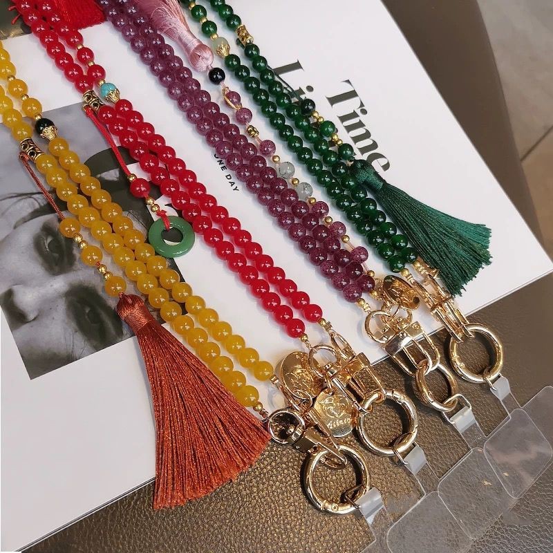 Shop Mới Phụ Kiện Điện Thoại Di Động Tua Rua Cổ Điện Thoại Di Động Dây Đeo Ngang Dài Nữ Tinh Tế Cao Cấp Phong Cách Trung Hoa Niche Đính Hạt Pha Lê Mặt Dây Chuyền Trang Sức Điện Thoại Di Động Đa Năng