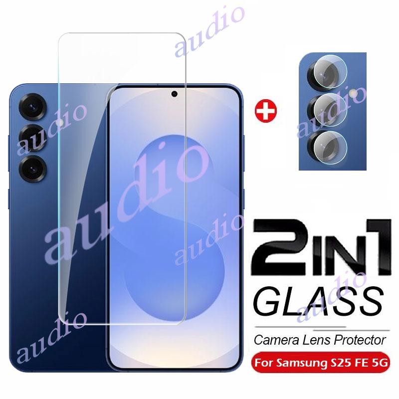 Dành Cho Samsung S25 FE 5G 2in1 Kính Cường Lực Toàn Màn Hình Phim Có Bảo Vệ Camera Cho Samsung Galaxy S25 FE S25FE 5G Phim Bảo Vệ Màn Hình Điện Thoại Cho SamsungS25 FE GalaxyS25 FE 5G