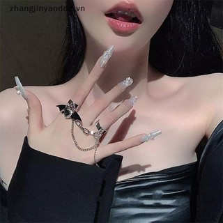 Phụ kiện thời trang nữ y2k gothic, nhẫn cánh quỷ điều chỉnh được