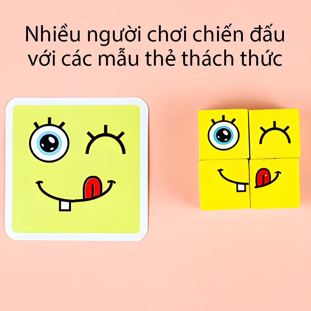 Đồ Chơi Rubik thay đổi khuôn mặt, Rubik thay đổi cảm xúc bằng gỗ phát triển tư duy cho bé