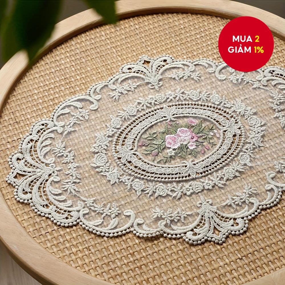 Tấm lót ren Bắc Âu 1 CÁI | Phong cách hình bầu dục 