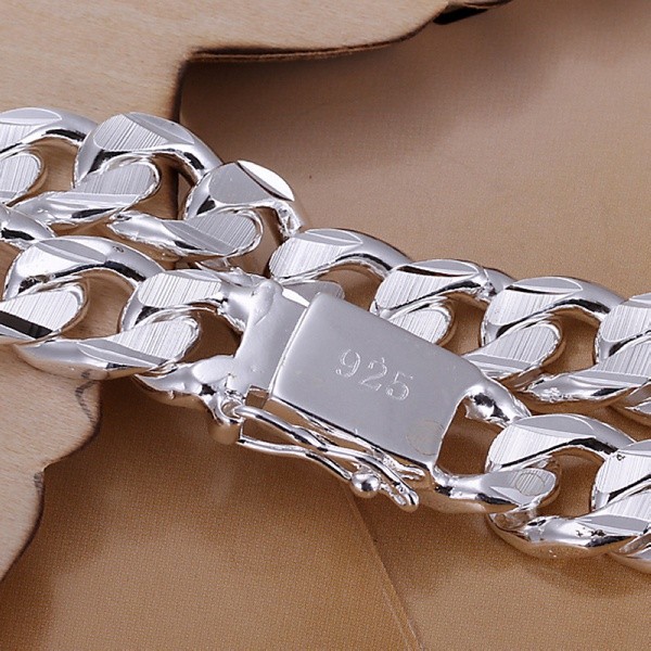 Vòng tay bạc 925 URMYLADY, dây xích 10mm, phù hợp nam nữ và làm quà cưới