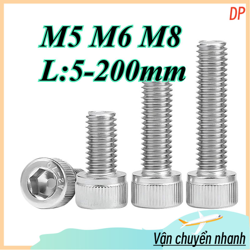 Bulong lục giác đầu trụ Inox 304 Ốc lục giác đủ size loại tốt M5 / M6 ...