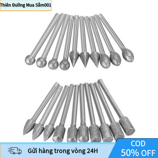 20 Mũi Mài Kim Cương Mini – Dũa, Khắc, Làm Mịn Hạt Grit 150, Dùng Với Máy Khoan Cầm Tay