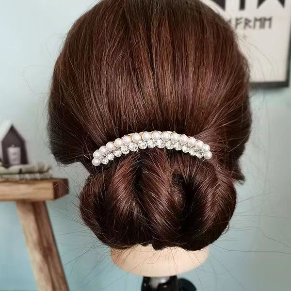 Kẹp tóc ngọc trai và pha lê cao cấp, phù hợp cho người lớn, tiện lợi để cuộn tóc