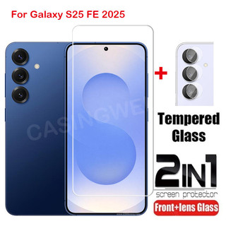 Dành Cho Samsung Galaxy S25 FE S25 Plus + S25 Ultra S25FE 5G 2025 Full Cover Kính Cường Lực Mặt Trước Phim Bảo Vệ Màn Hình Mặt Sau Ống Kính Máy Ảnh Phim Bảo Vệ